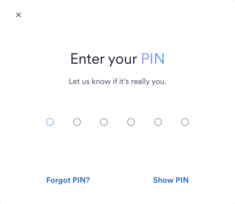 PIN authentication